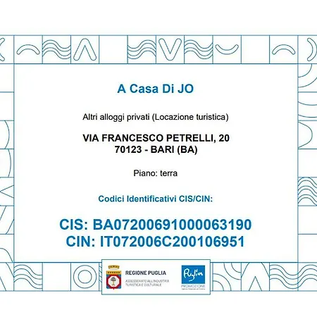 A Casa Di Jo * Bari